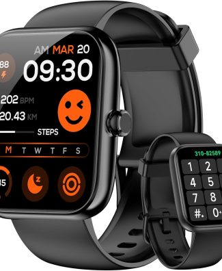 Smart Watch for Men Women, Alexa Built-in Fitness Tracker with Call Function & 1.83" HD Touchscreen, Heart Rate/Sleep Monitor, 100 Sport Modes, IP68 Waterproof, iOS Android Compatible